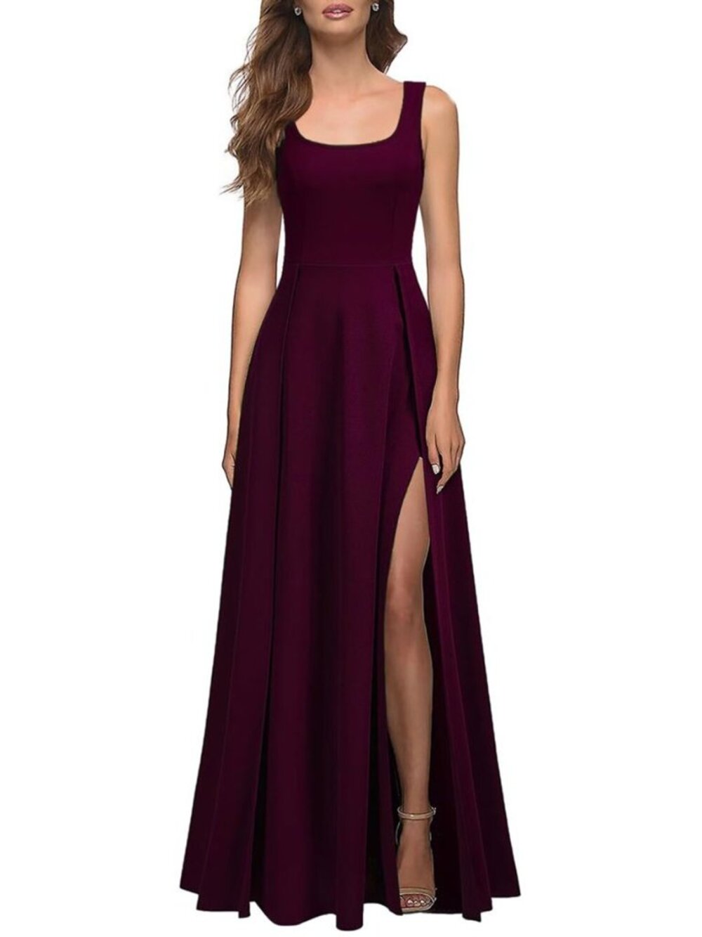 Mushare Burgundy Maxi Dress Square Size M - 1058